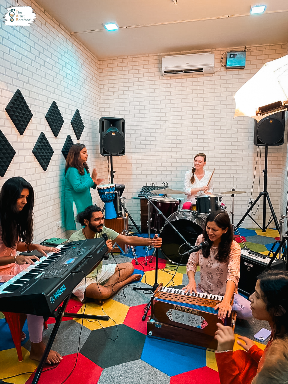 Students performing together in an ensemble class