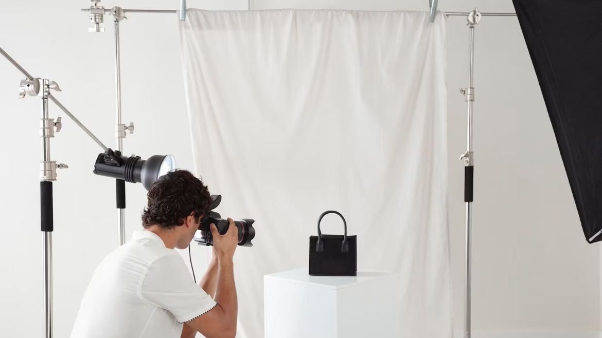 Professional photography shoot in a studio